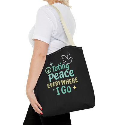 Peace-Themed Tote Bag Empower Your Journey, Eco-Friendly, Shopping, Beach, Gifts, Everyday Use