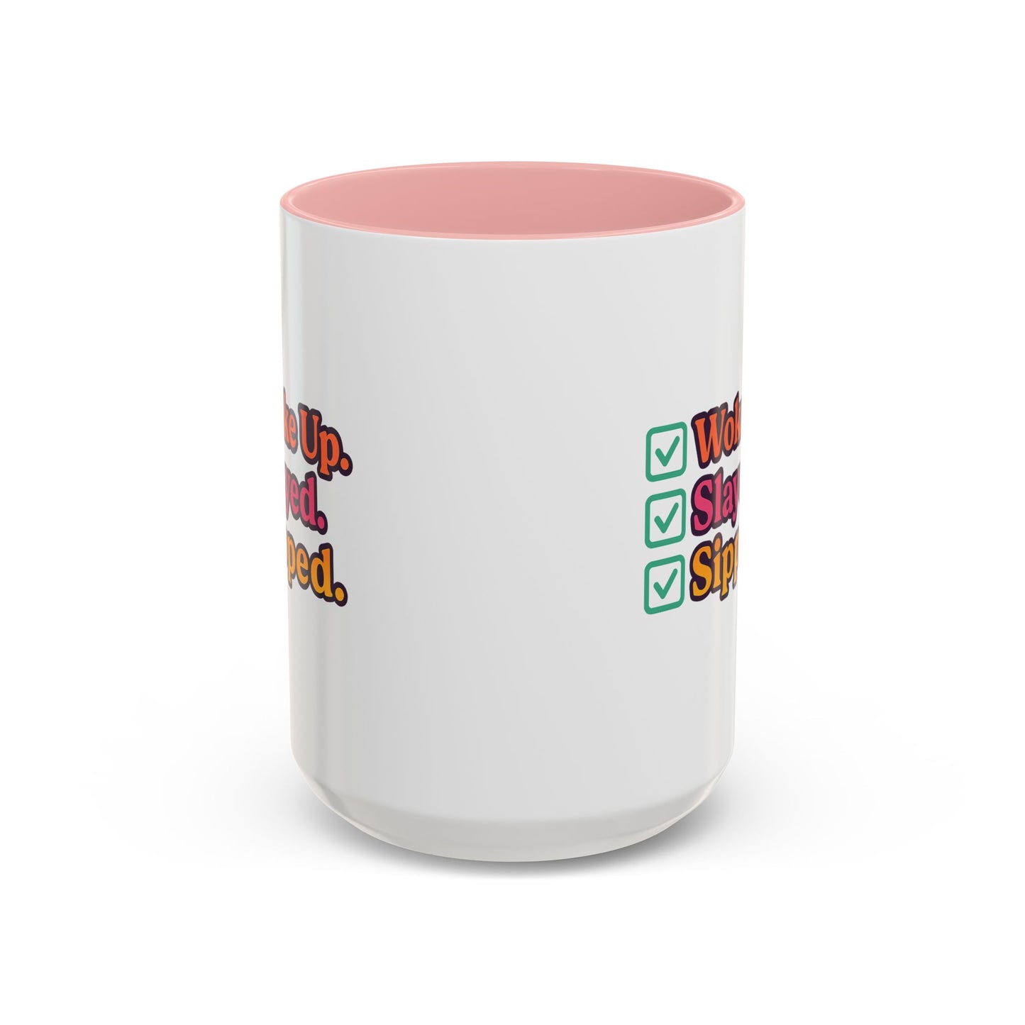 Woke Up Slayed Sipped Coffee Mug, Motivational Mug Gift, Fun Coffee Cup, Inspirational Office Mug, Morning Routine Mug
