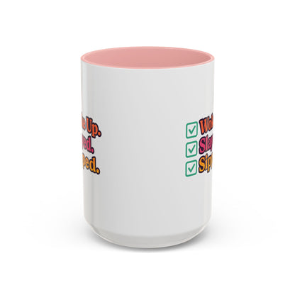 Woke Up Slayed Sipped Coffee Mug, Motivational Mug Gift, Fun Coffee Cup, Inspirational Office Mug, Morning Routine Mug