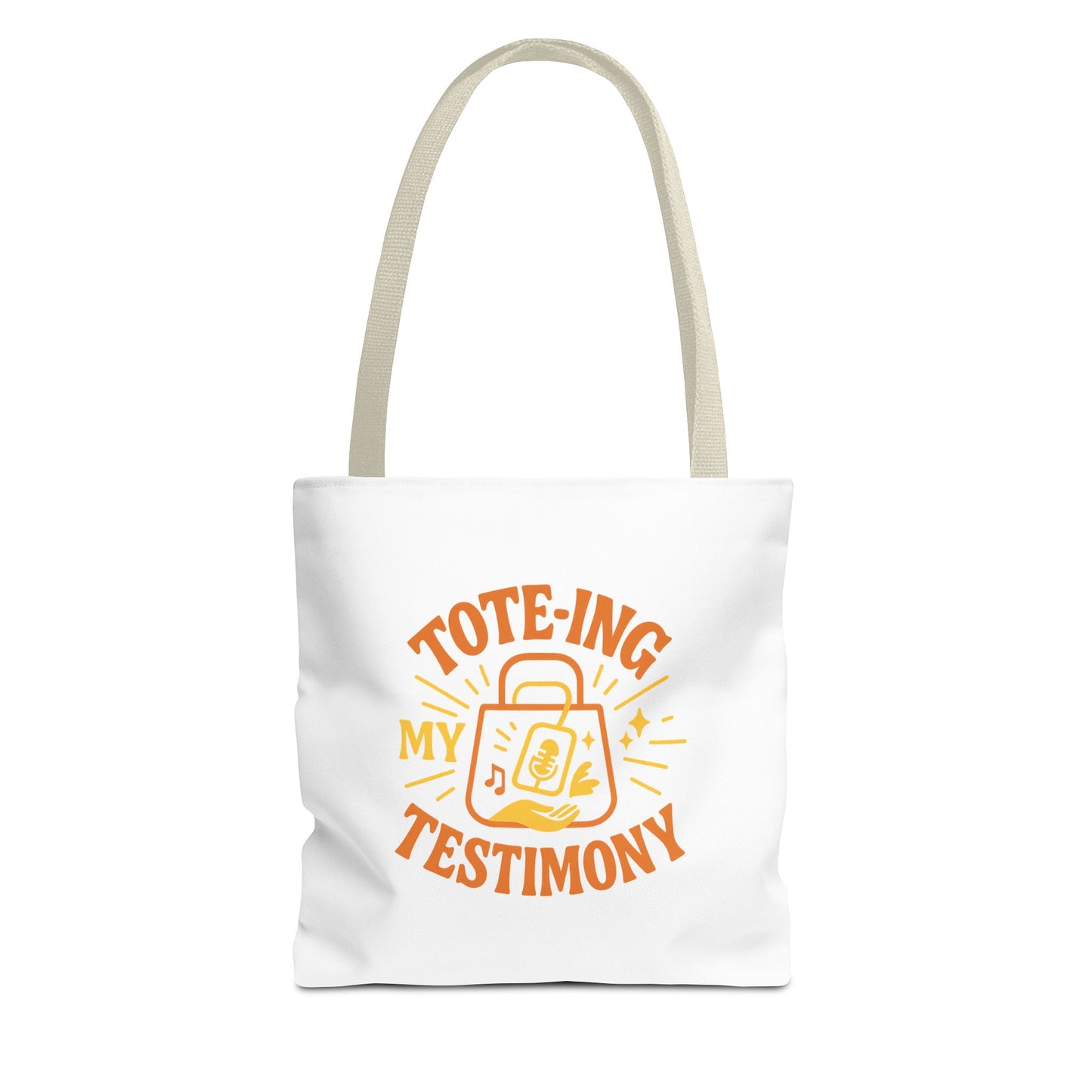Testimony Tote Bag - Stylish AOP Bag for Daily Use, Perfect for Church, Casual Outings, or Gifts, Christian Tote, Inspirational Bag