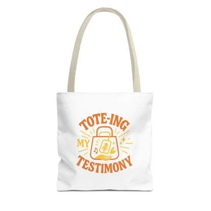 Testimony Tote Bag - Stylish AOP Bag for Daily Use, Perfect for Church, Casual Outings, or Gifts, Christian Tote, Inspirational Bag
