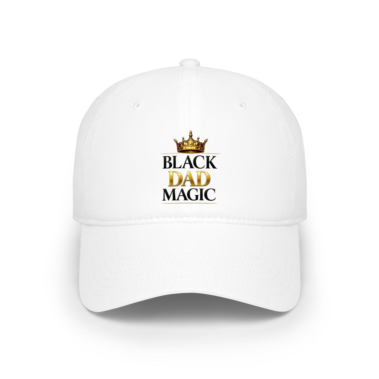 Black Dad Magic Low Profile Baseball Cap – Embroidered Crown Dad Hat