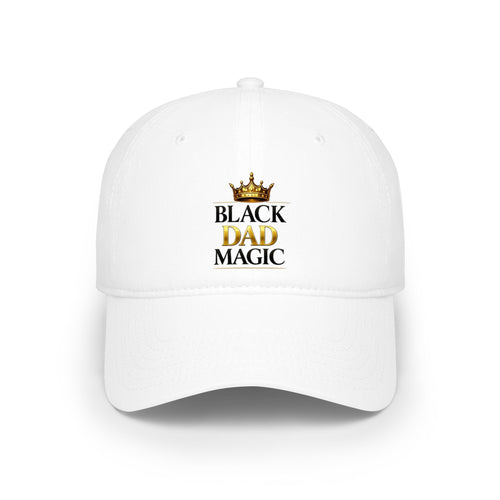 Black Dad Magic Low Profile Baseball Cap – Embroidered Crown Dad Hat
