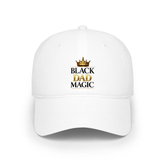 Black Dad Magic Low Profile Baseball Cap – Embroidered Crown Dad Hat
