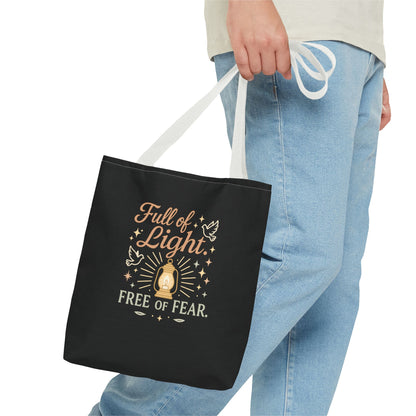 Full of Light Tote Bag, Inspirational Bag, Fearless Gift, Motivational Quote, Spiritual Tote, Everyday Accessory