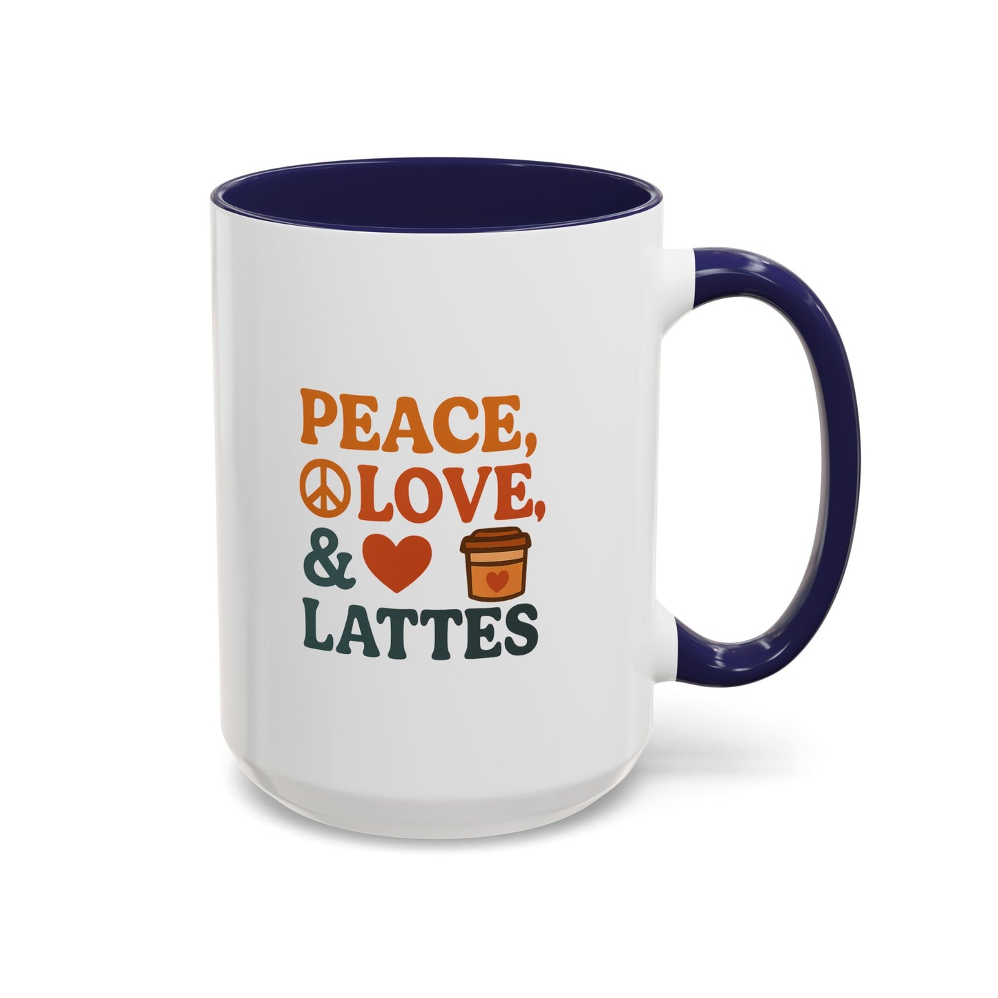 Peace, Love & Lattes Coffee Mug | Accent Mug for Coffee Lovers | Gift for Baristas, Friends, Home Decor, Kitchen Essentials