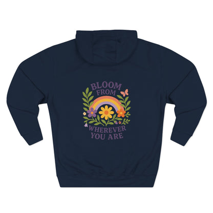 Bloom Wherever You Are Floral Fleece Hoodie