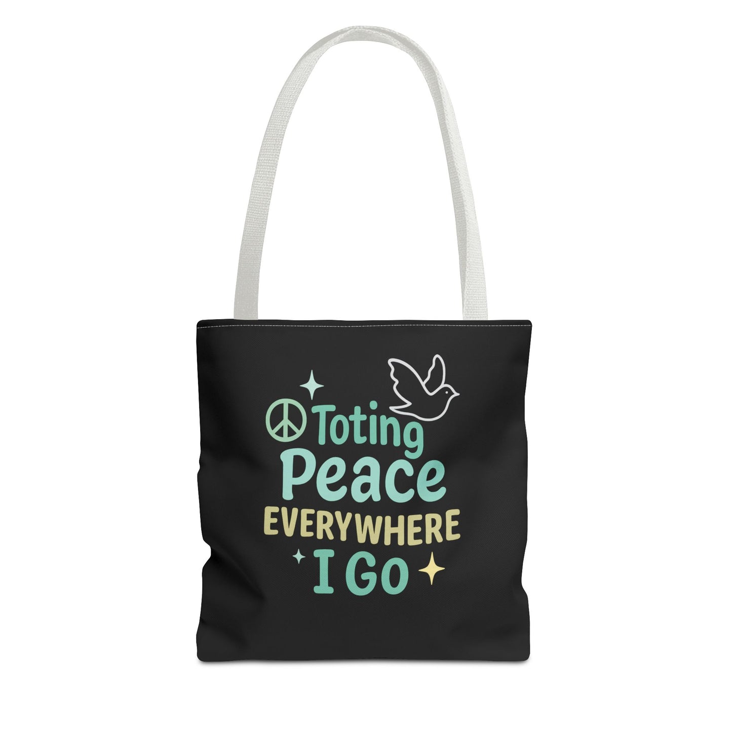 Peace-Themed Tote Bag Empower Your Journey, Eco-Friendly, Shopping, Beach, Gifts, Everyday Use