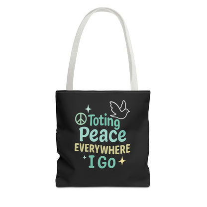 Peace-Themed Tote Bag Empower Your Journey, Eco-Friendly, Shopping, Beach, Gifts, Everyday Use