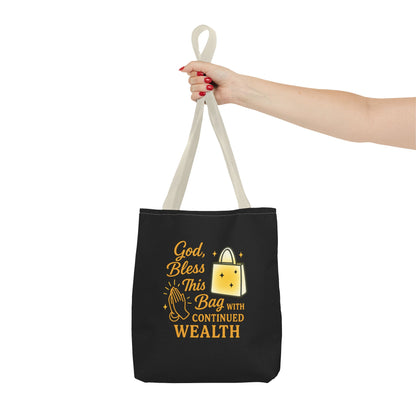 God Bless This Bag Tote - Wealthy Vibes, Inspirational Gift for Her, Everyday Use, Shopping, Casual Outing, Motivational Tote