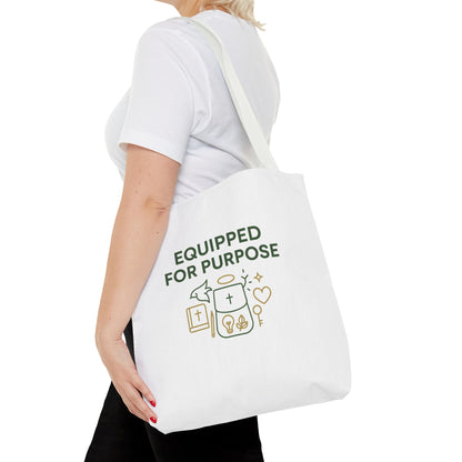 Inspirational Tote Bag - Equipped for Purpose, Motivational Gift, Everyday Carry, Christian Tote, Eco-Friendly Bag