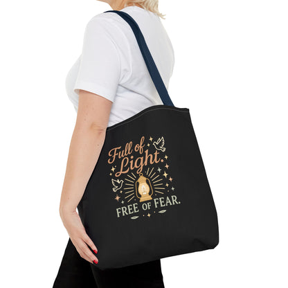 Full of Light Tote Bag, Inspirational Bag, Fearless Gift, Motivational Quote, Spiritual Tote, Everyday Accessory