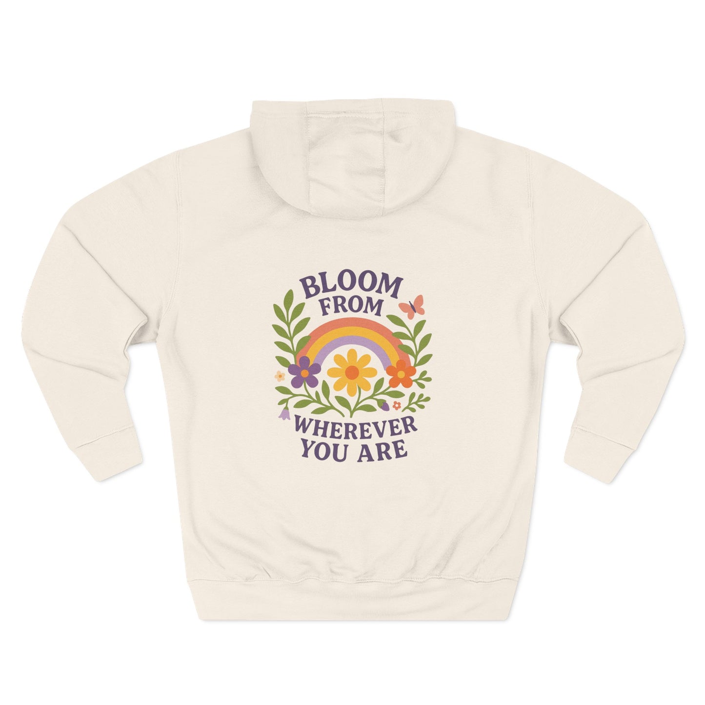 Bloom Wherever You Are Floral Fleece Hoodie