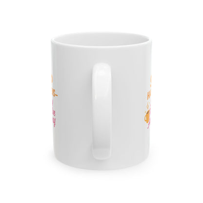 Whimsical Floral Ceramic Mug, Cute Coffee Cup for Garden Lovers, Gift for Mother's Day, Birthday, Tea Time, Home Decor