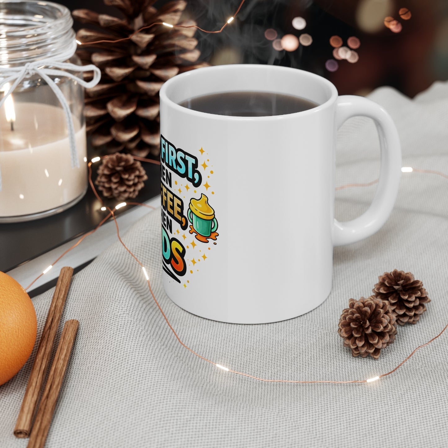 God First Then Coffee Then Kids Mug – Funny Christian Mom Gift | Mother’s Day Coffee Cup