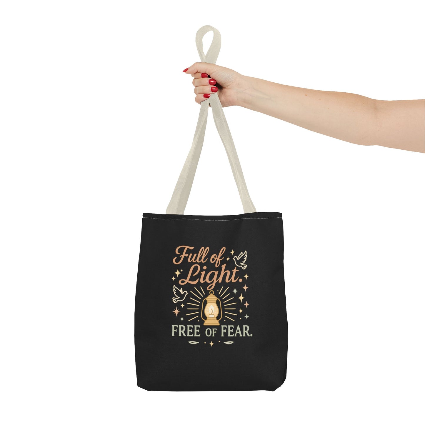 Full of Light Tote Bag, Inspirational Bag, Fearless Gift, Motivational Quote, Spiritual Tote, Everyday Accessory