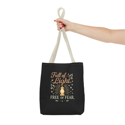 Full of Light Tote Bag, Inspirational Bag, Fearless Gift, Motivational Quote, Spiritual Tote, Everyday Accessory