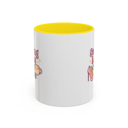 Serving Look and Latte Accent Coffee Mug (11, 15oz)