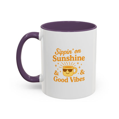 Sippin' on Sunshine Coffee Mug, Positive Vibes Mug, Gift for Coffee Lovers, Inspirational Mug, Housewarming Gift, Fun Drinkware