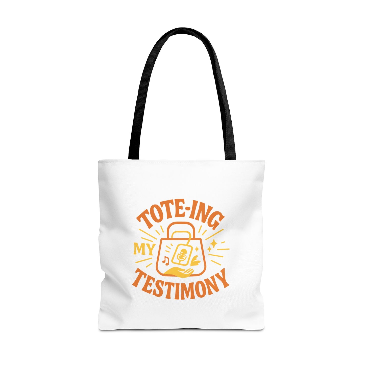 Testimony Tote Bag - Stylish AOP Bag for Daily Use, Perfect for Church, Casual Outings, or Gifts, Christian Tote, Inspirational Bag