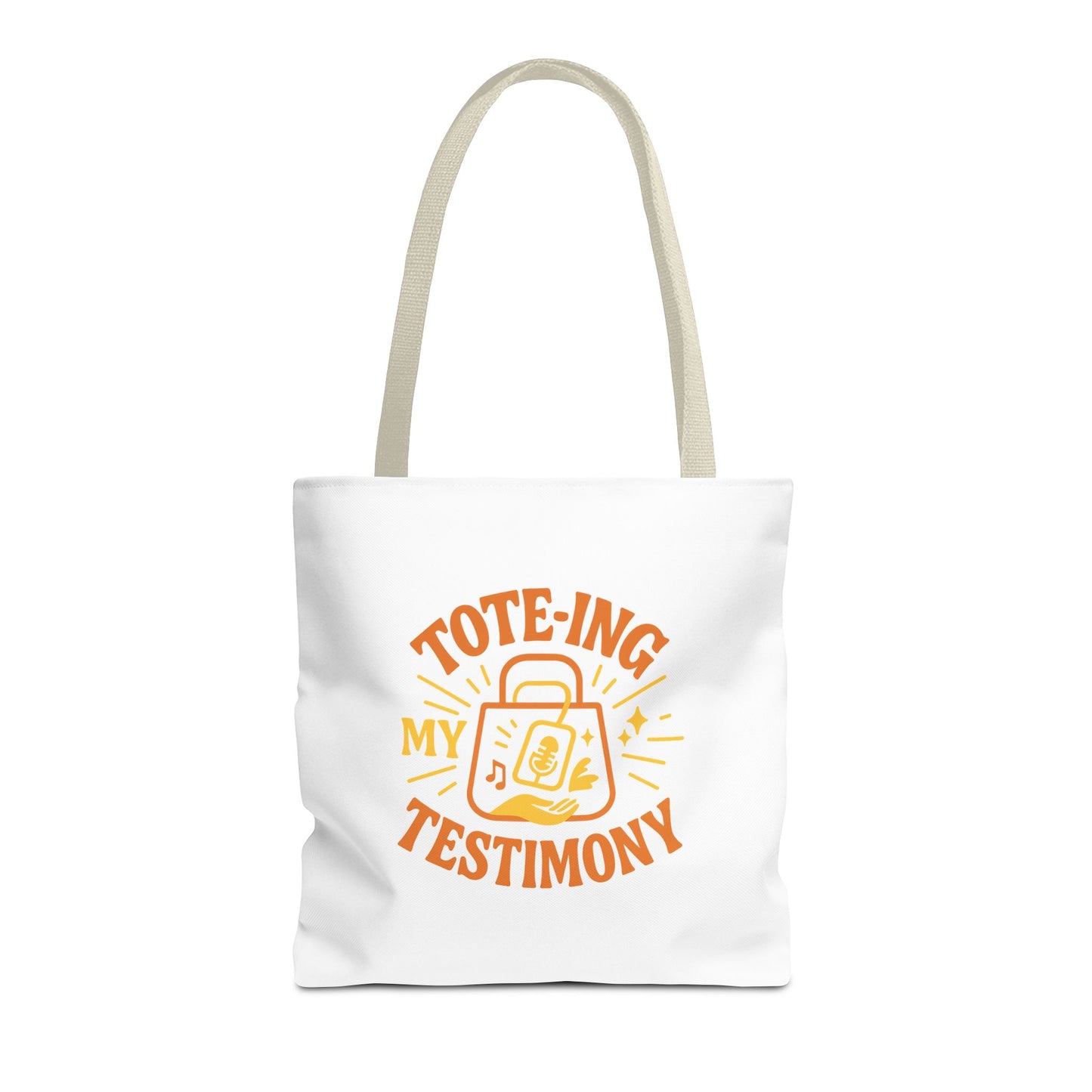 Testimony Tote Bag - Stylish AOP Bag for Daily Use, Perfect for Church, Casual Outings, or Gifts, Christian Tote, Inspirational Bag