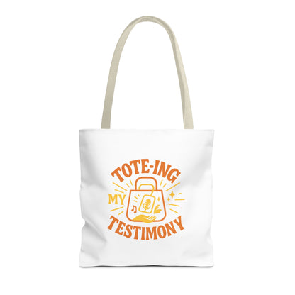Testimony Tote Bag - Stylish AOP Bag for Daily Use, Perfect for Church, Casual Outings, or Gifts, Christian Tote, Inspirational Bag