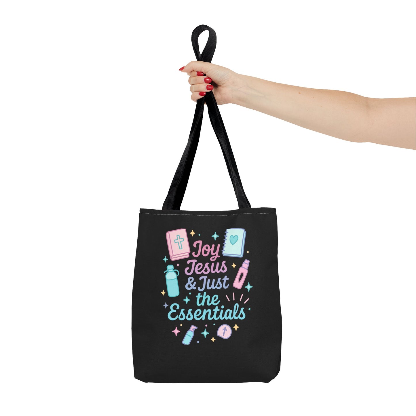 Joyful Essentials Tote Bag for Faith Lovers, Christian Canvas Bag, Unique Gift for Church, Bible Study, Everyday Use, Stylish Carryall