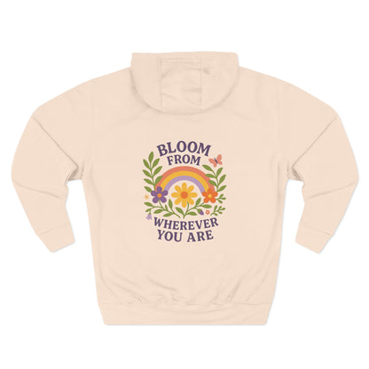 Bloom Wherever You Are Floral Fleece Hoodie