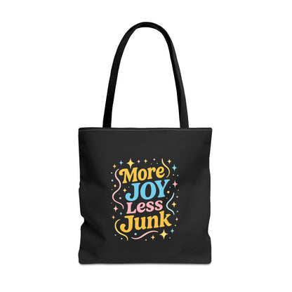 Joyful Tote Bag - More Joy Less Junk, Gift for Friends, Eco-Friendly Shopping Bag, Everyday Use, Inspirational Tote