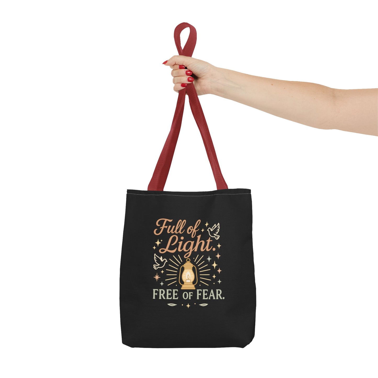 Full of Light Tote Bag, Inspirational Bag, Fearless Gift, Motivational Quote, Spiritual Tote, Everyday Accessory