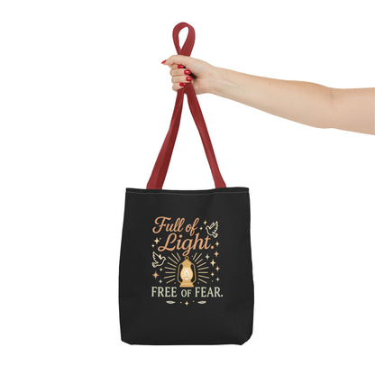 Full of Light Tote Bag, Inspirational Bag, Fearless Gift, Motivational Quote, Spiritual Tote, Everyday Accessory