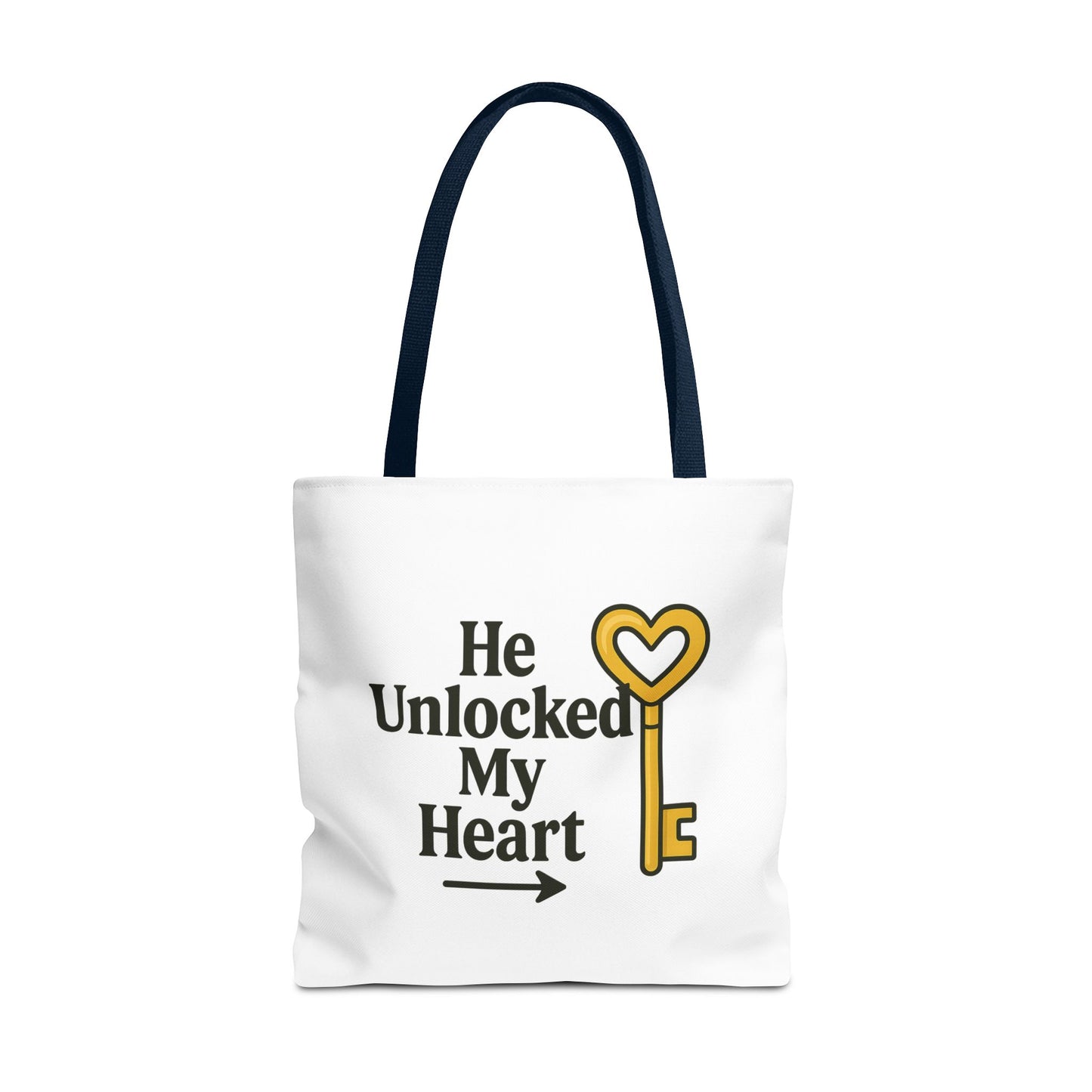 Heart Unlocking Quote Tote Bag, Valentine's Gift, Love Theme, Stylish Shoulder Bag, Perfect for Everyday Use, Cute Fashion Accessory