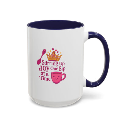 Joyful Crown Accent Coffee Mug | Perfect for Birthdays, Gifts, Home Decor, Coffee Lovers, Daily Motivation