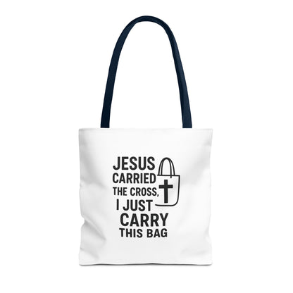 Christian Tote Bag - Jesus Carried the Cross, Everyday Use, Gift for Believers, Church Events, Eco-Friendly Shopping Bag