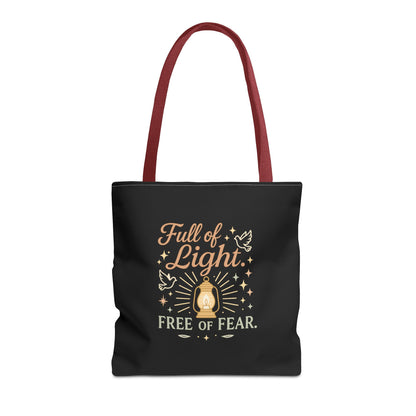 Full of Light Tote Bag | Inspirational Eco-Friendly Bag, Gift for Yoga Lovers, Spiritual Tote, Mindfulness, Fearless Accessory
