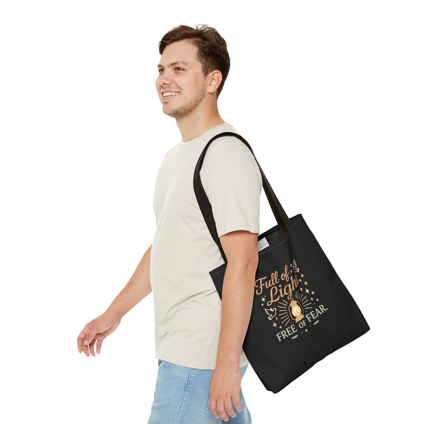 Full of Light Tote Bag, Inspirational Bag, Fearless Gift, Motivational Quote, Spiritual Tote, Everyday Accessory