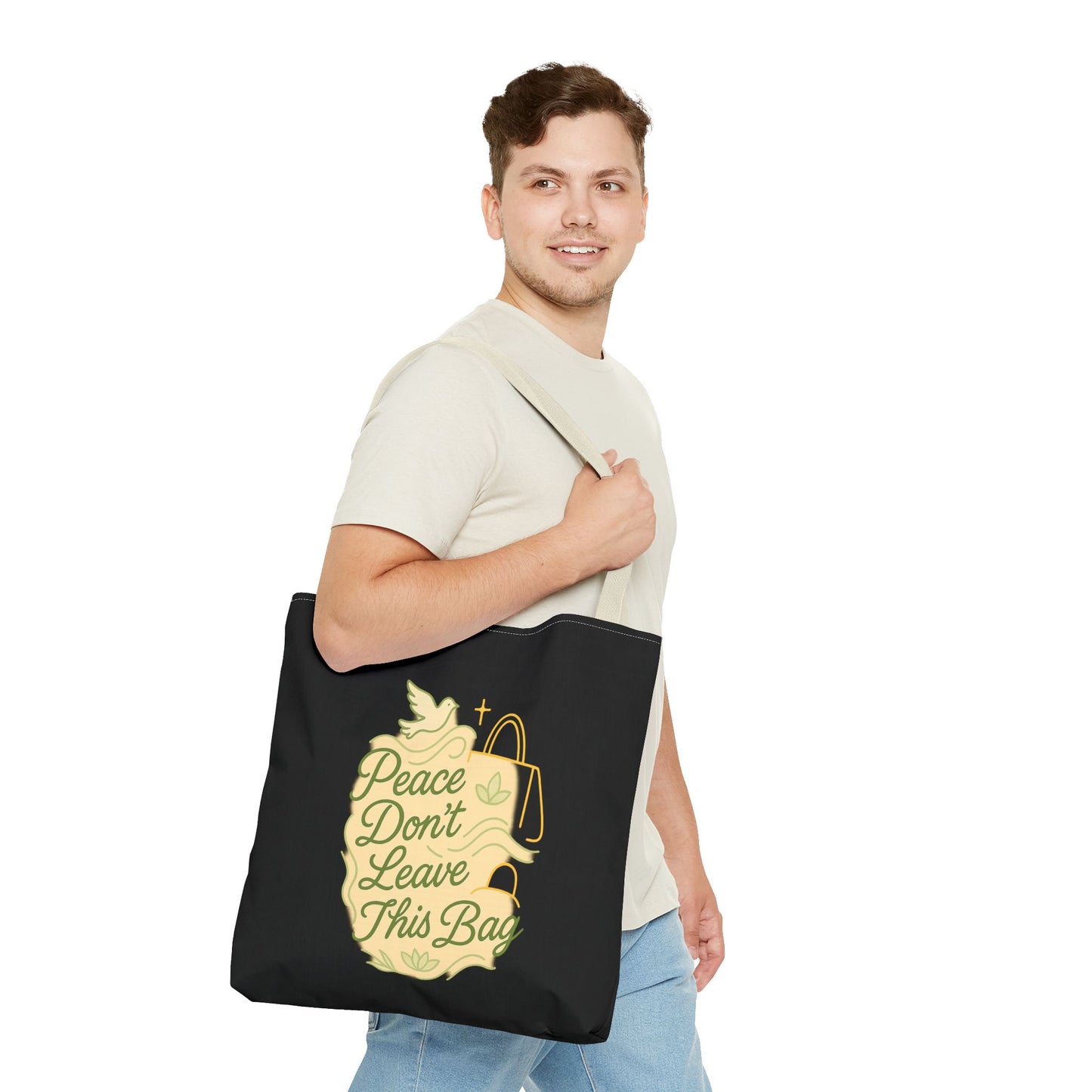 Peaceful Spirit Tote Bag, Eco-Friendly Canvas Bag, Stylish Shopping Bag, Inspirational Gift, Everyday Tote, Faith-Based Accessory