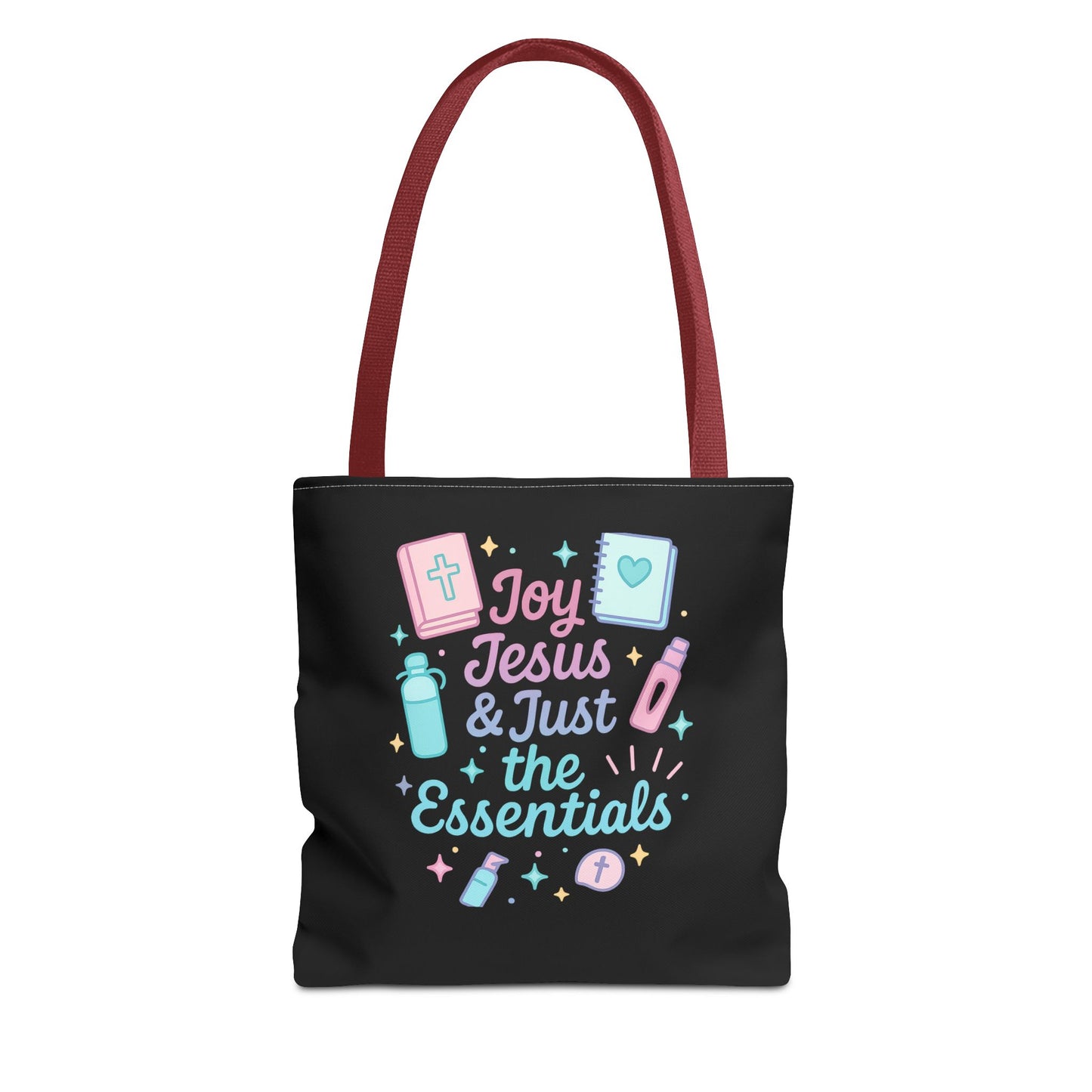 Joyful Essentials Tote Bag for Faith Lovers, Christian Canvas Bag, Unique Gift for Church, Bible Study, Everyday Use, Stylish Carryall