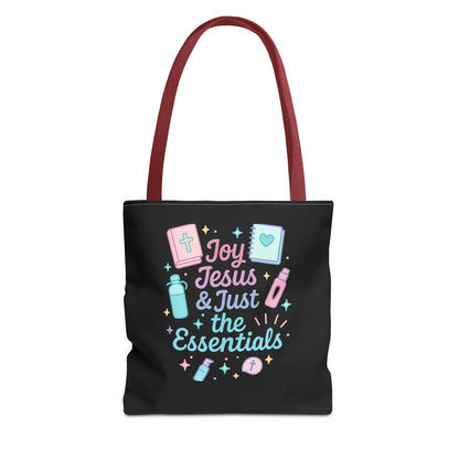 Joyful Essentials Tote Bag for Faith Lovers, Christian Canvas Bag, Unique Gift for Church, Bible Study, Everyday Use, Stylish Carryall
