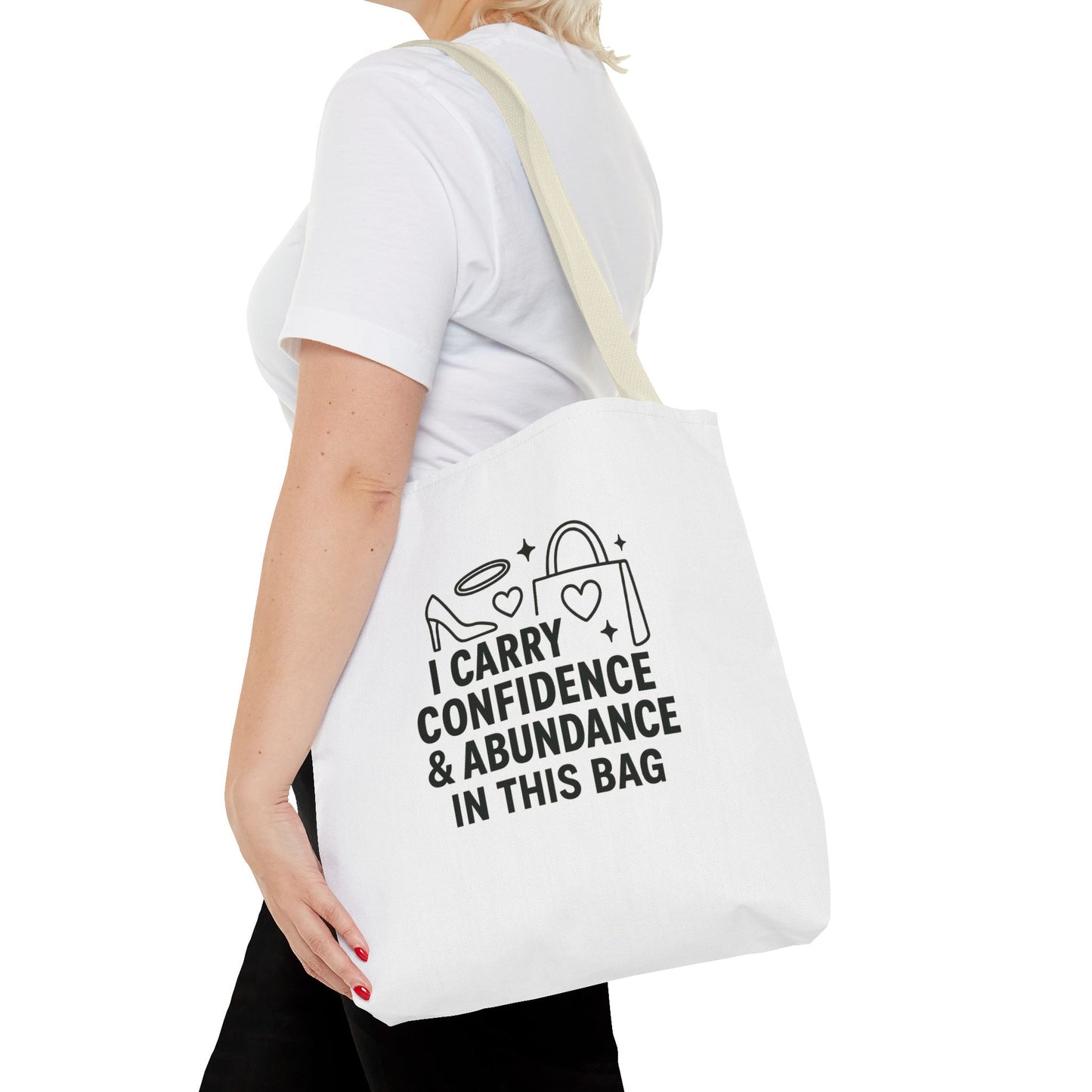 Confidence & Abundance Tote Bag, Motivational Shopper Bag, Gift for Her, Inspirational Tote for Everyday Use, Eco-Friendly Carryall
