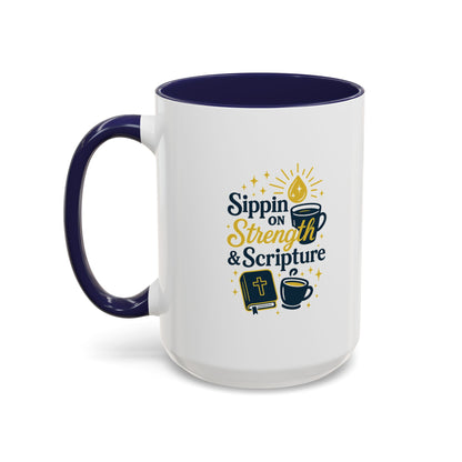 Inspirational Coffee Mug - Sippin' on Strength & Scripture - Perfect Gift for Coffee Lovers, Spiritual Growth, Daily Inspiration, [...]