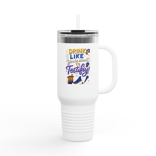 Testify Insulated Travel Mug, 40oz - Perfect for Coffee Lovers, Road Trips, Gifts for Him/Her, Unique Drinkware for Celebrations