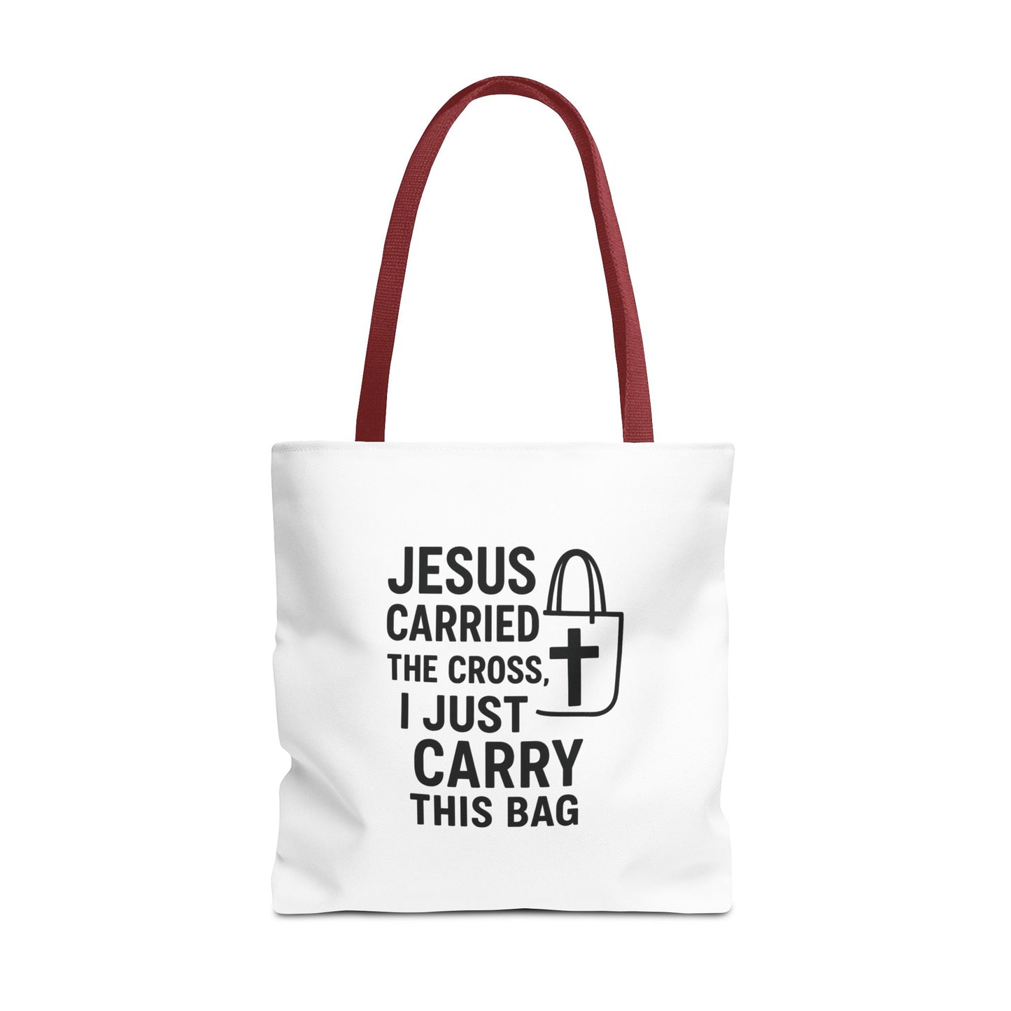 Christian Tote Bag - Jesus Carried the Cross, Everyday Use, Gift for Believers, Church Events, Eco-Friendly Shopping Bag