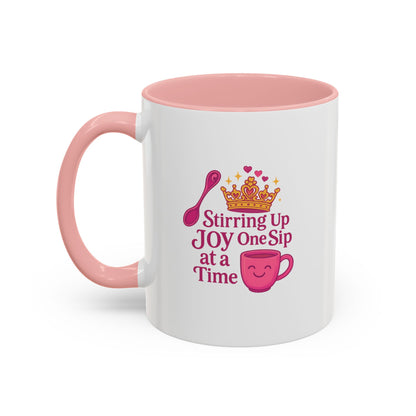 Joyful Crown Accent Coffee Mug | Perfect for Birthdays, Gifts, Home Decor, Coffee Lovers, Daily Motivation