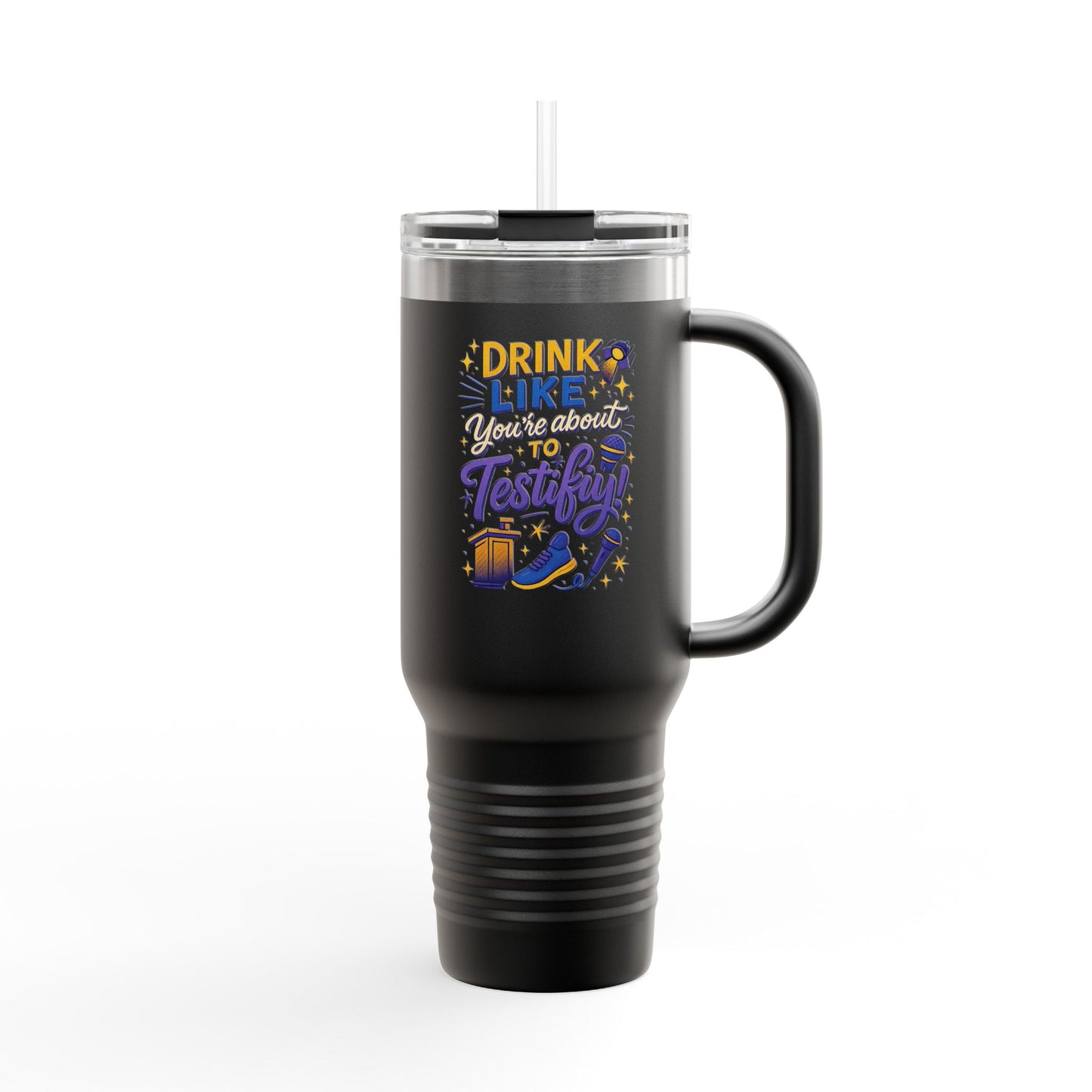 Testify Insulated Travel Mug, 40oz - Perfect for Coffee Lovers, Road Trips, Gifts for Him/Her, Unique Drinkware for Celebrations