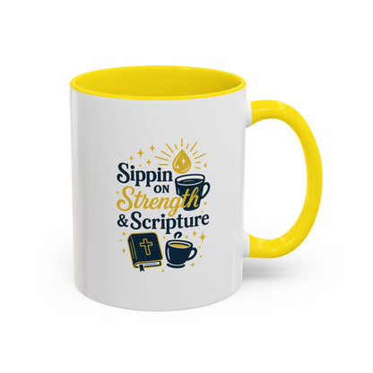 Inspirational Coffee Mug - Sippin' on Strength & Scripture - Perfect Gift for Coffee Lovers, Spiritual Growth, Daily Inspiration, [...]