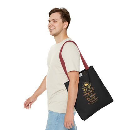 Faith-Inspired Tote Bag: 'God Will Supply Every Need', Christian Gift, AOP Bag for Church, Casual Outings, Inspirational Accessory