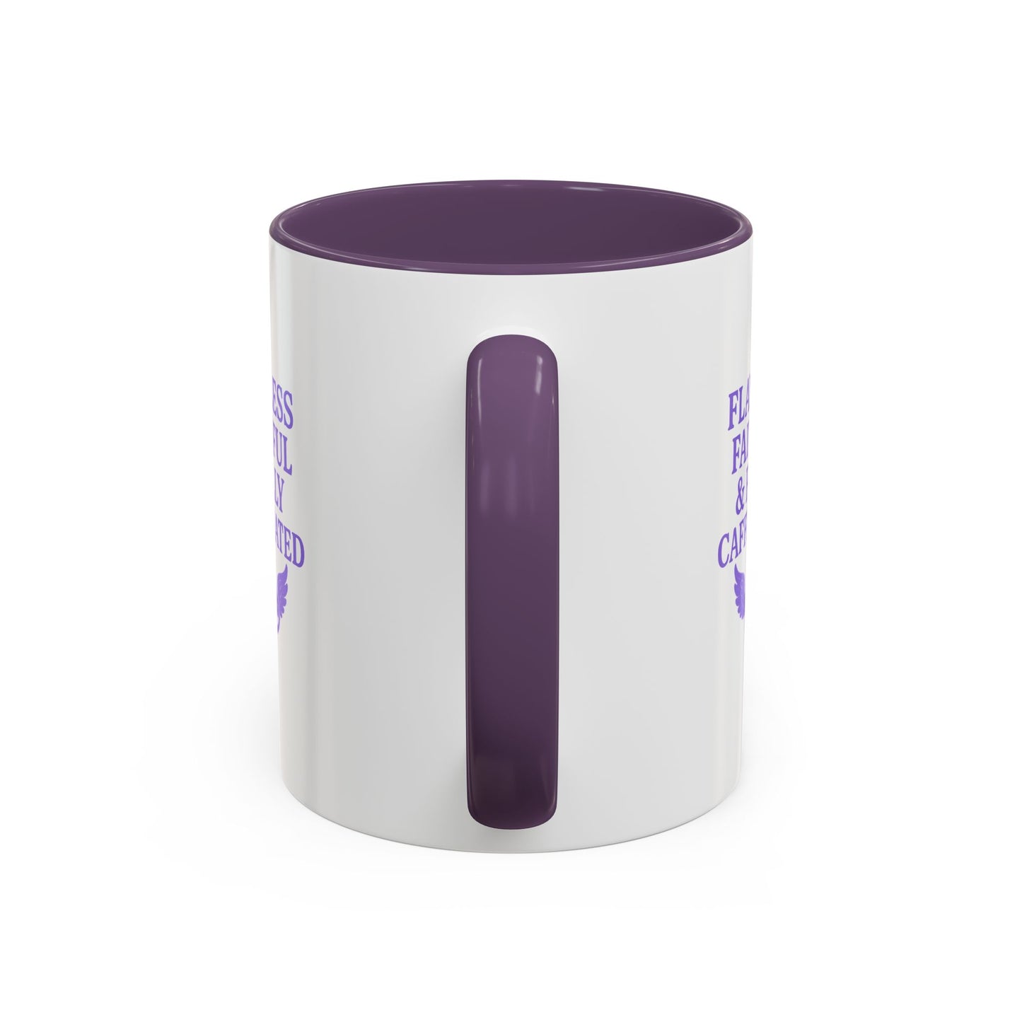 Flawless & Fully Caffeinated Accent Coffee Mug for Faithful Friends, Inspirational Gift, Morning Motivation Cup, Bible Lover's Mug