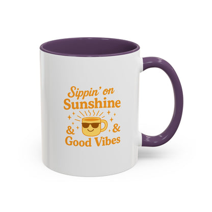 Sippin' on Sunshine Coffee Mug, Positive Vibes Mug, Gift for Coffee Lovers, Inspirational Mug, Housewarming Gift, Fun Drinkware
