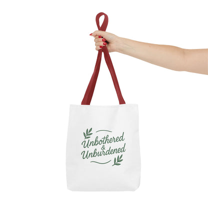 Unbothered & Unburdened Tote Bag, Everyday Tote, Eco-Friendly Bag, Gift for Her, Stylish Shopping Bag, Motivational Tote